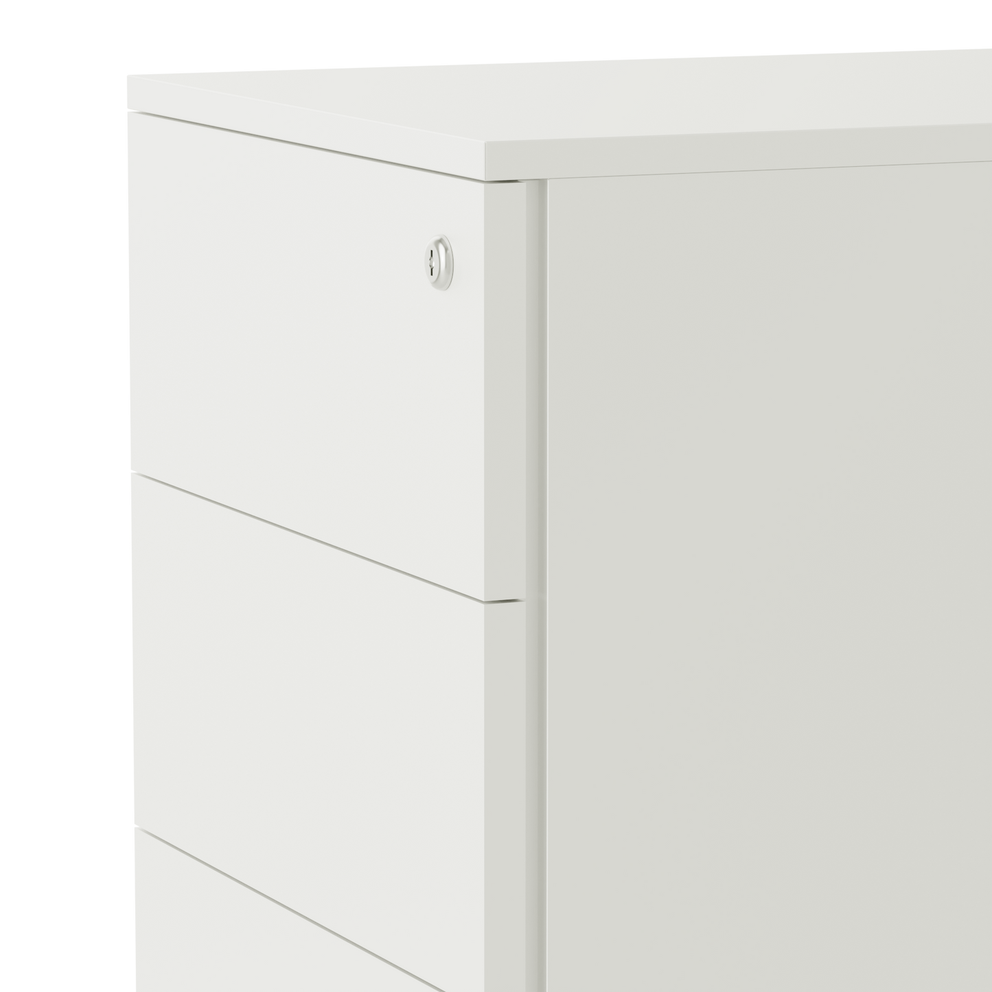 Steel 3 Drawer Pedestal Mobile Filing Cabinets Side Handle With Lock - Light Grey