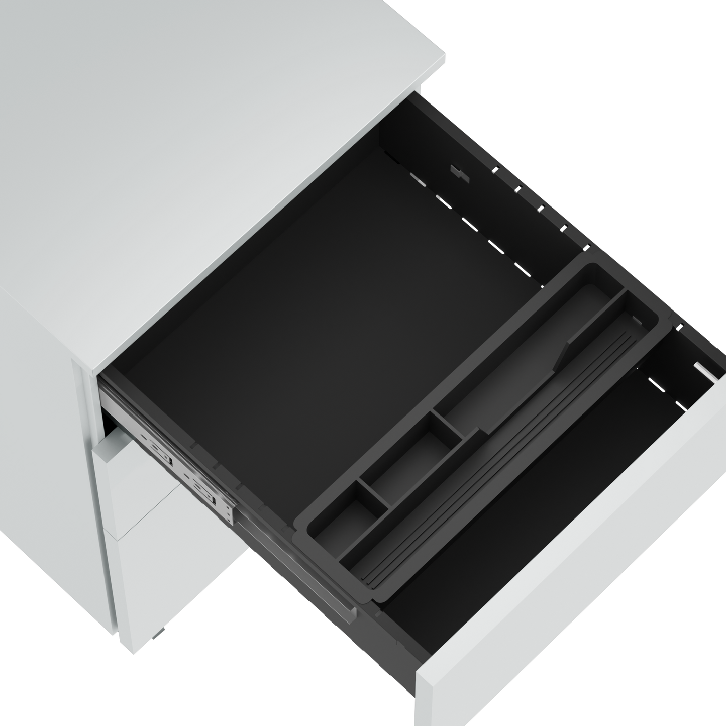 Steel 3 Drawer Pedestal Mobile Filing Cabinets Side Handle With Lock - Light Grey