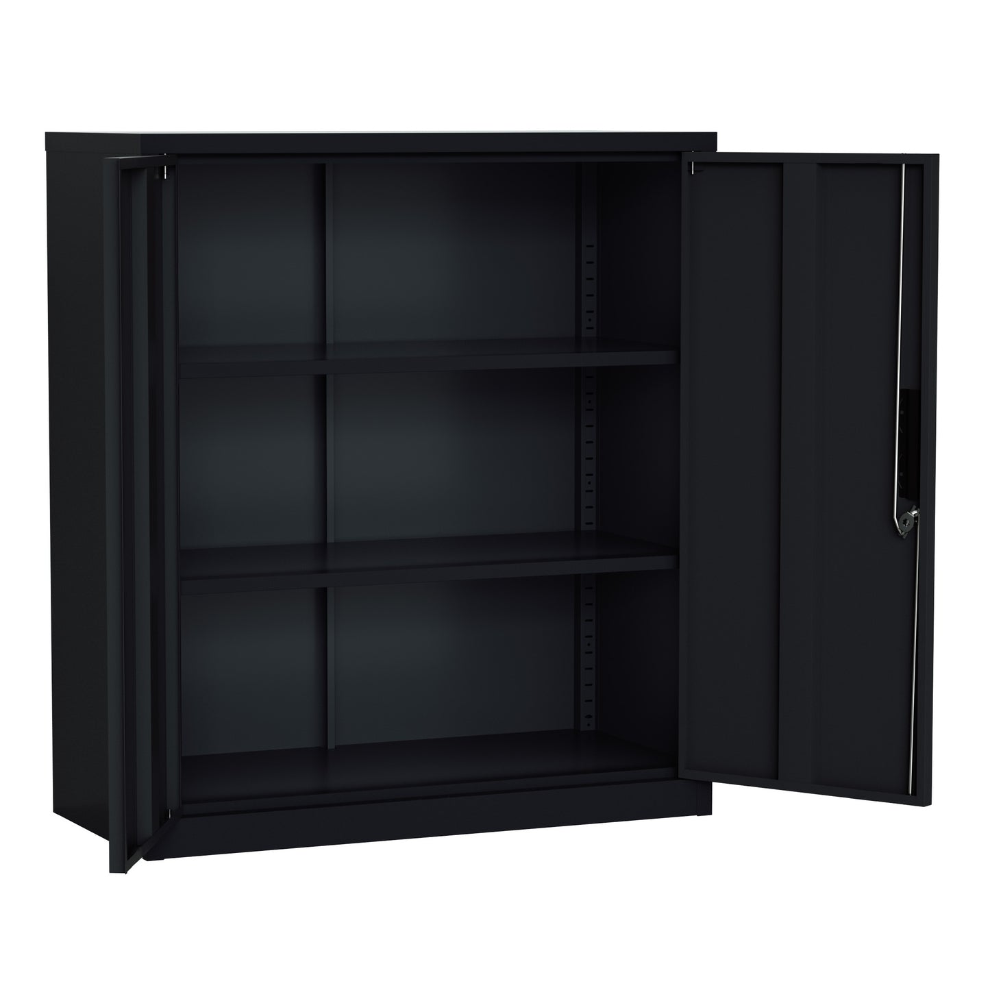 Steel Swing Door Small Size Filing Cabinet Storage Cupboard Locker - Black