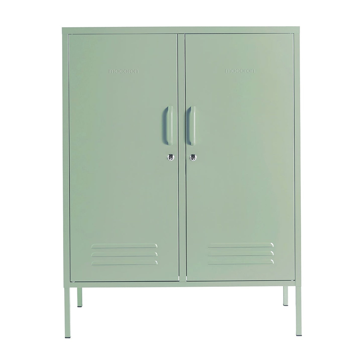 Steel Swing Door Sideboard Midi Locker Storage Cabinet Cupboard - Matcha Green