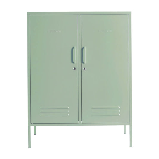 Steel Swing Door Sideboard Midi Locker Storage Cabinet Cupboard - Matcha Green