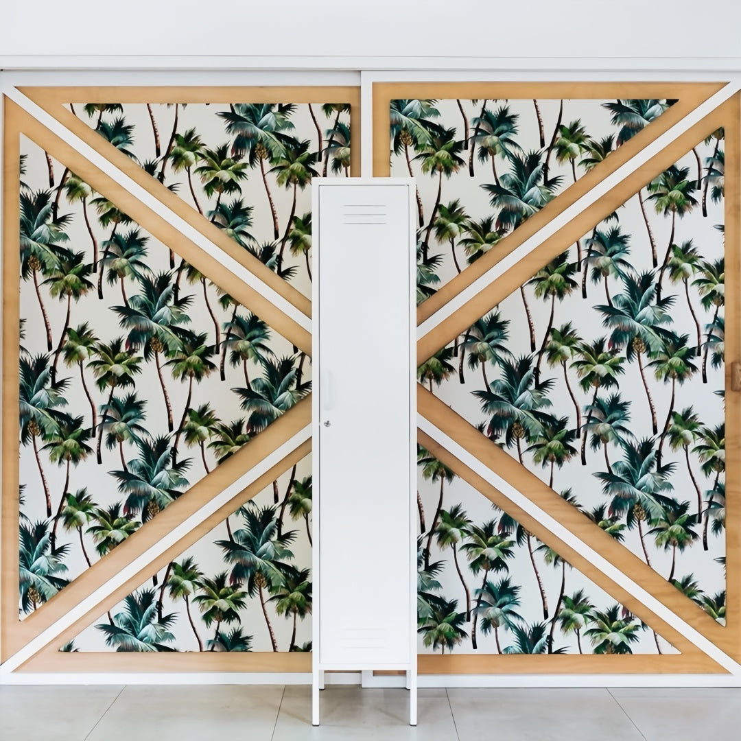 Steel Skinny Wardrobe Metal Locker Adjustable Shelves Storage Cabinet - White