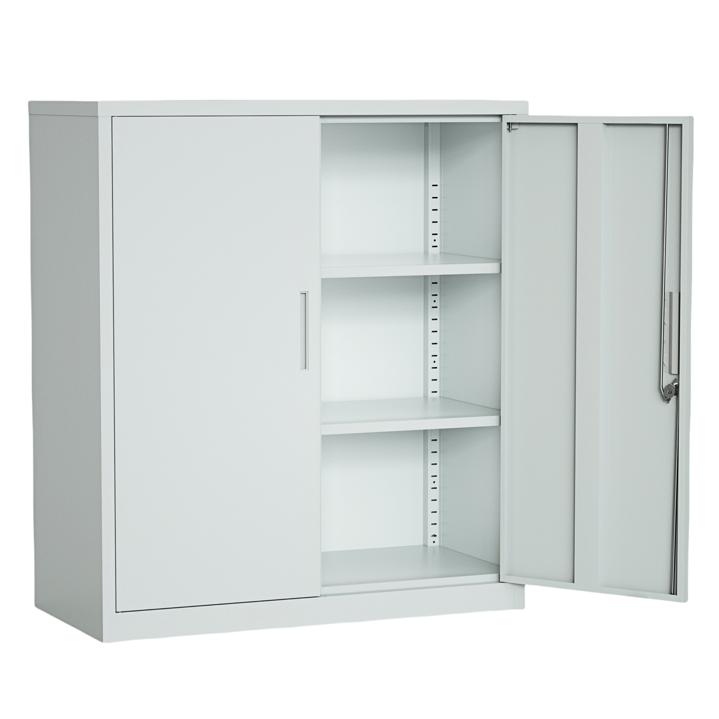 Steel Swing Door Small Size Filing Cabinet Storage Cupboard Locker - Light Grey