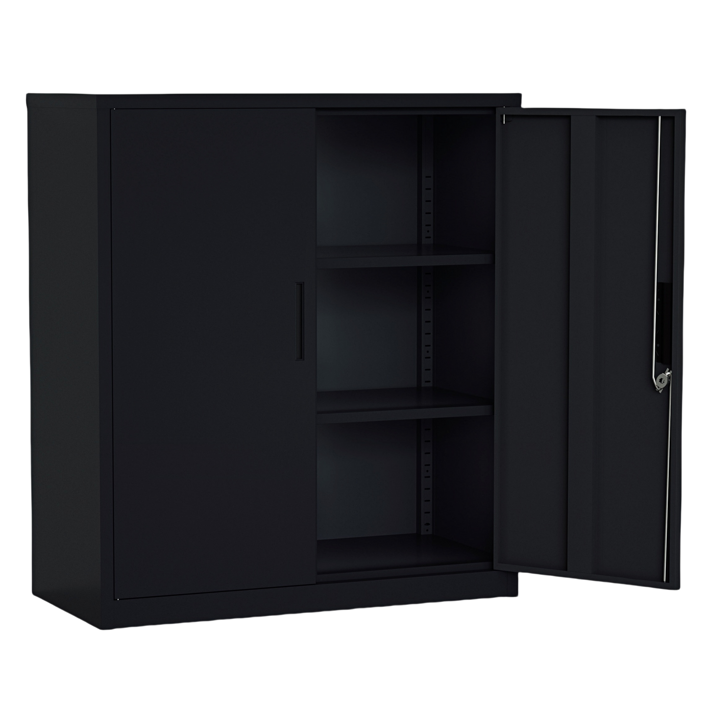 Steel Swing Door Small Size Filing Cabinet Storage Cupboard Locker - Black