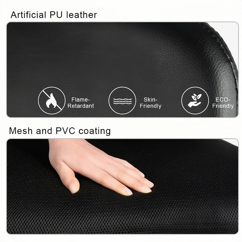 Ergonomic Mesh High-Back Office Chair With Vegan Leather Accents - Black