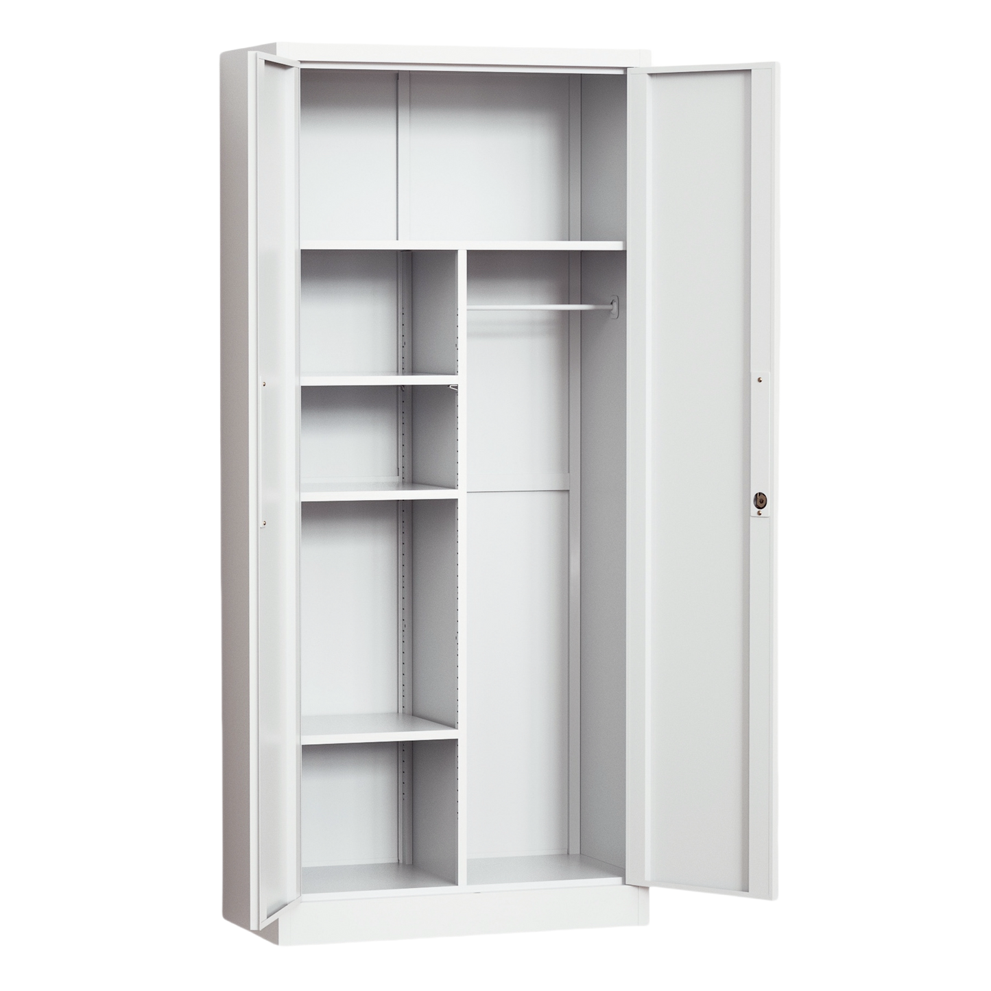 Steel Swing Door Inner Handle Wardrobe Cupboard Locker - White