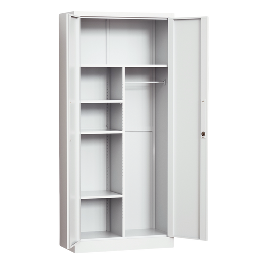 Steel Swing Door Inner Handle Wardrobe Cupboard Locker - White
