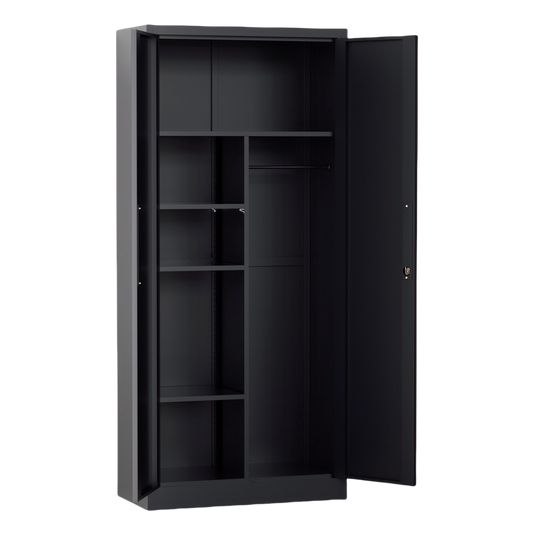 Steel Swing Door Inner Handle Wardrobe Cupboard Locker - Black