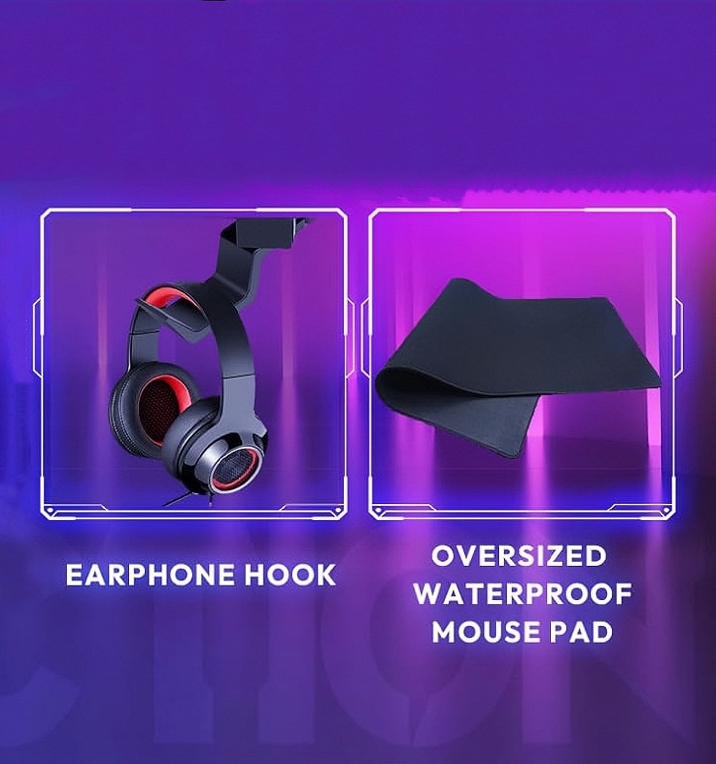 ERGONOMIC Gaming/Office Desk,180cm Wing-Shaped Home Cuputer Table - Black