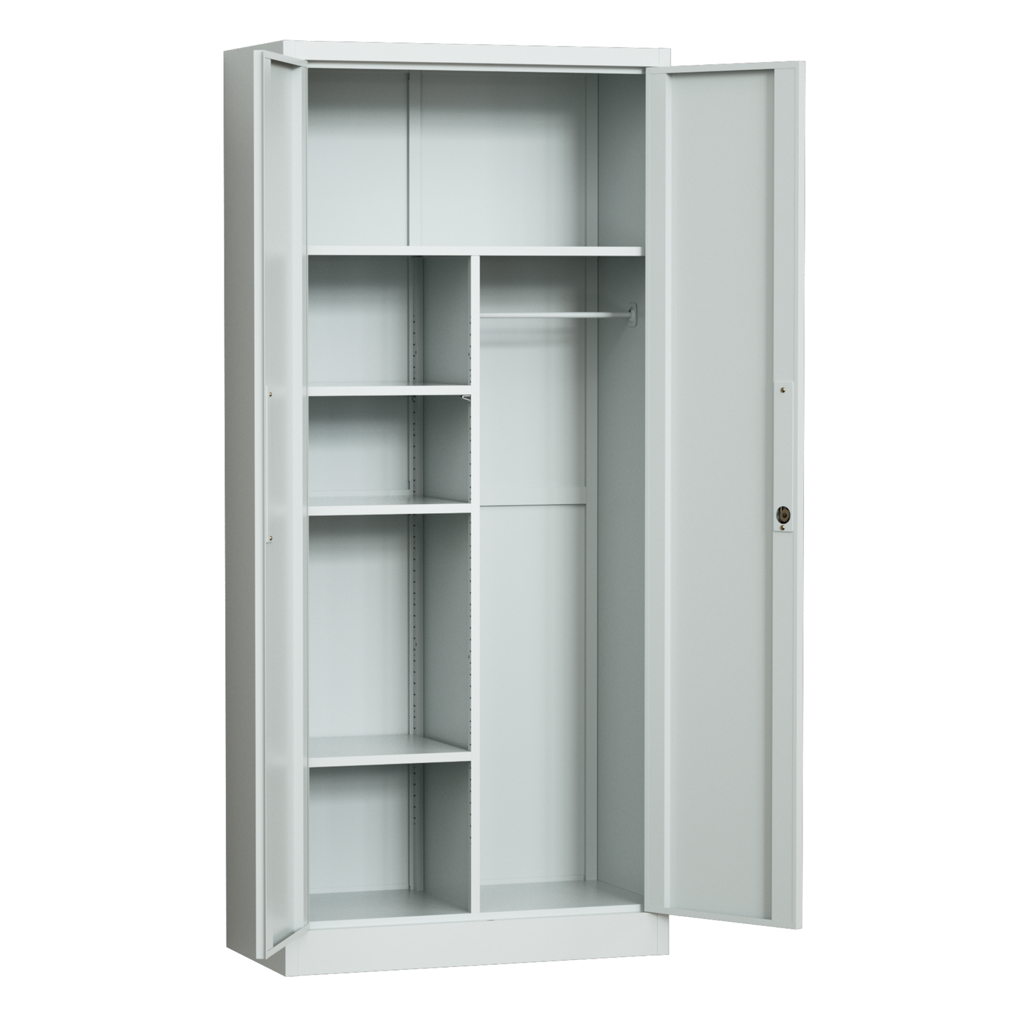 Steel Swing Door Inner Handle Wardrobe Cupboard Locker - Light Grey