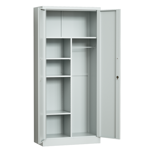 Steel Swing Door Inner Handle Wardrobe Cupboard Locker - Light Grey