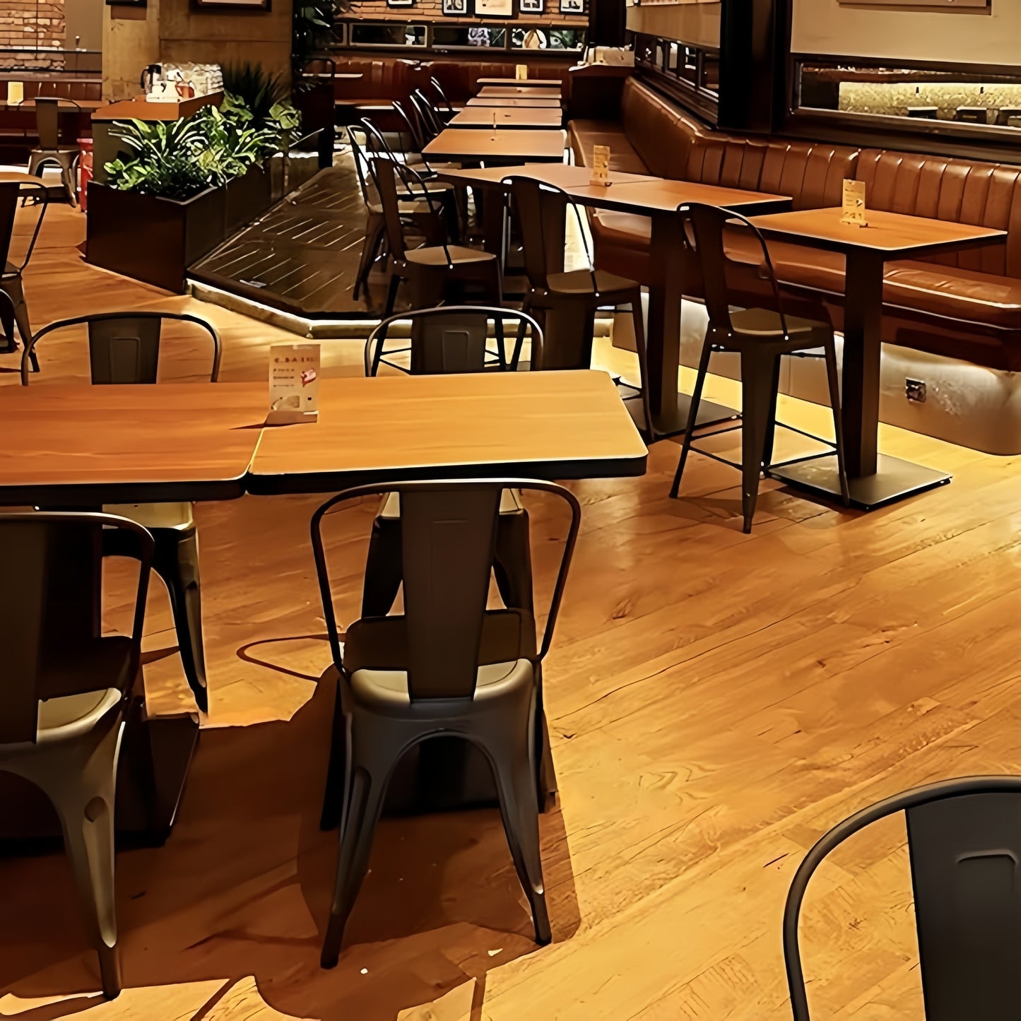 Steel Kitchen Dining Chair Patio Chair Set - Matte Black (4 Piece/Set)