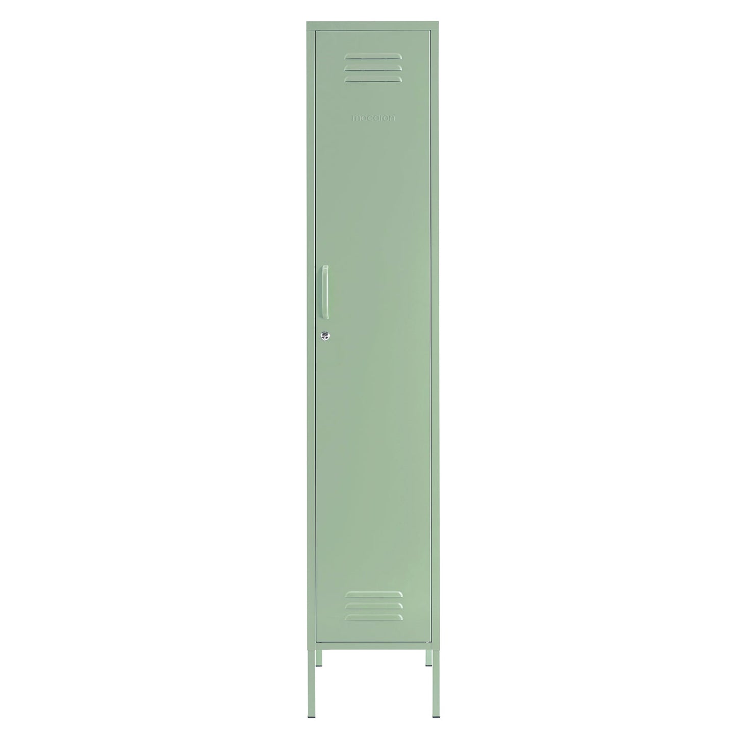 Steel Single Door Wardrobe Skinny Locker Storage Cabinet Cupboard - Matcha Green
