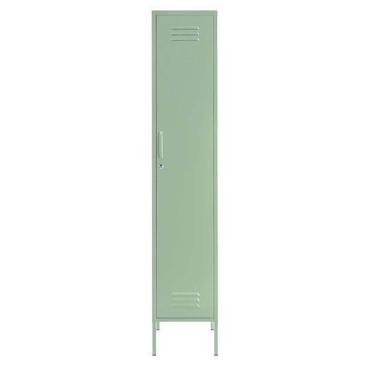 Steel Single Door Wardrobe Skinny Locker Storage Cabinet Cupboard - Matcha Green