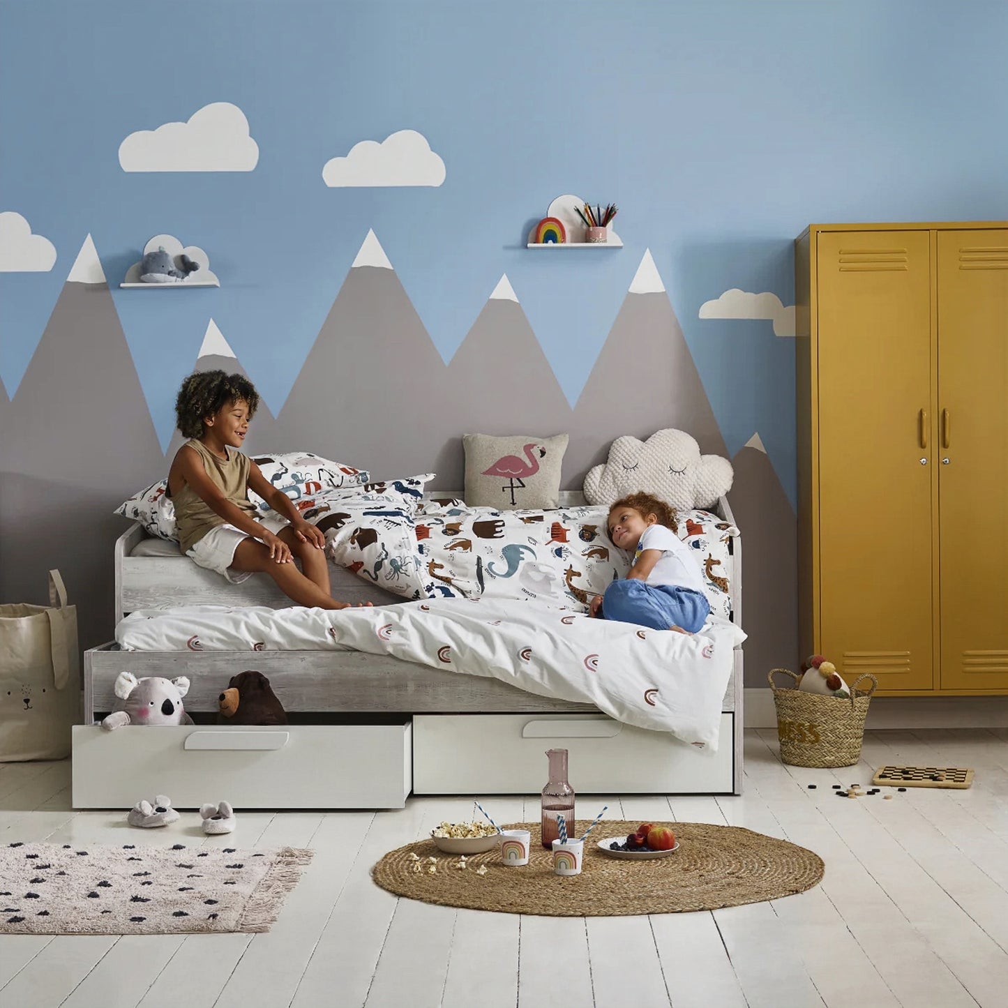 Steel Swing Door Wardrobe Twinny Locker Storage Cabinet Cupboard - Mustard Yellow