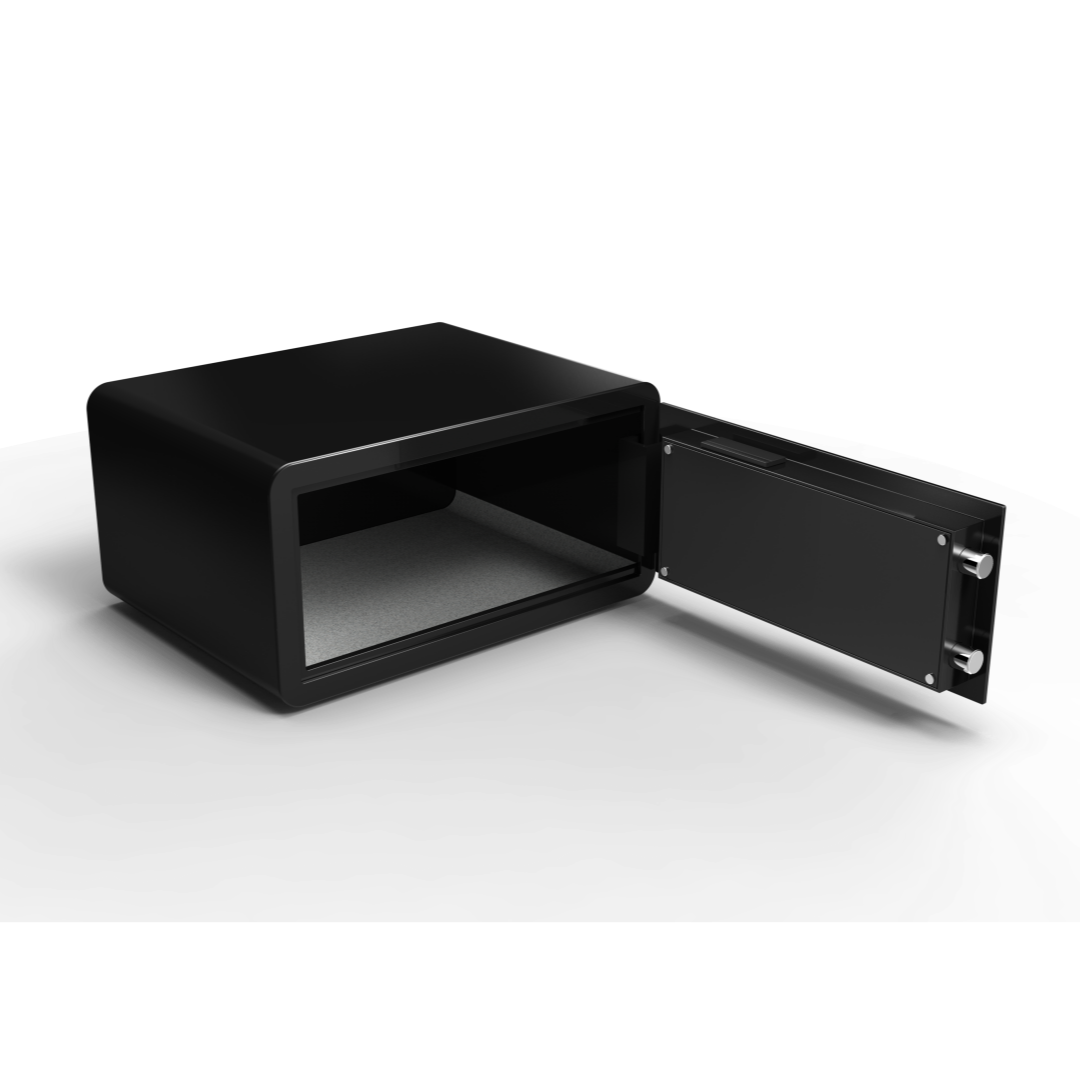 22cm High Safe Box Fingerprint Safety Box Horizontal LCD Touch Screen - Matte Black