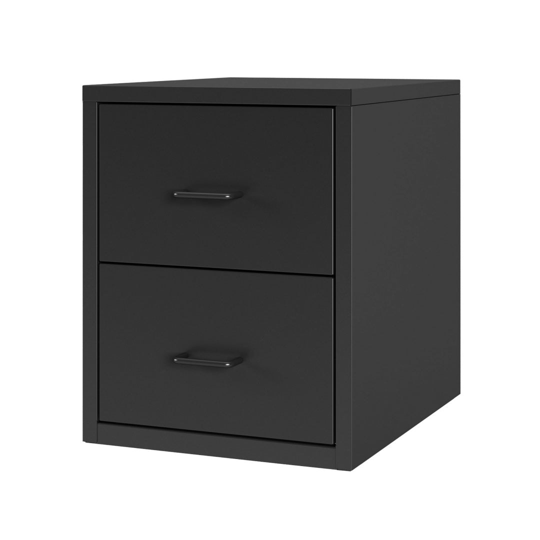 Steel Desk Organizer 2 Drawer Desktop Storage Cabinet - Black