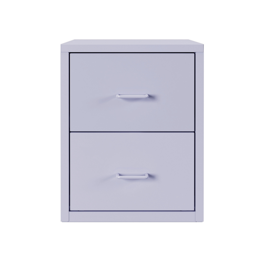 Steel Desk Organizer 2 Drawer Desktop Storage Cabinet - Purple