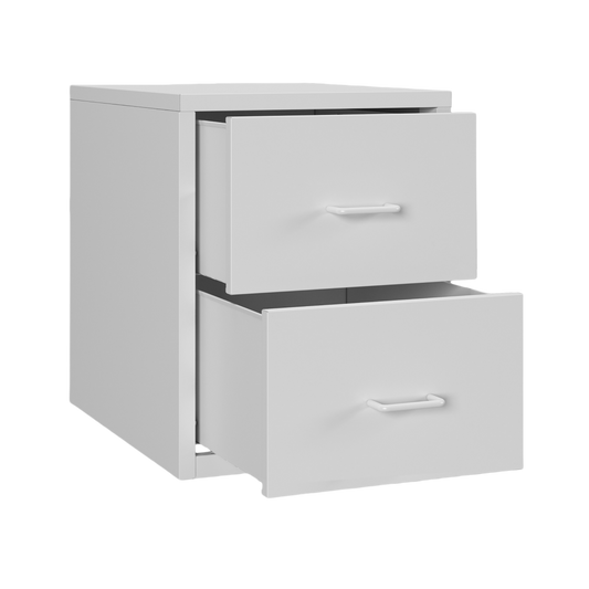 Steel Desk Organizer 2 Drawer Desktop Storage Cabinet - White