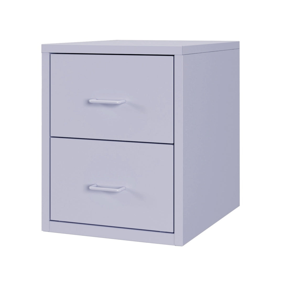 Steel Desk Organizer 2 Drawer Desktop Storage Cabinet - Purple