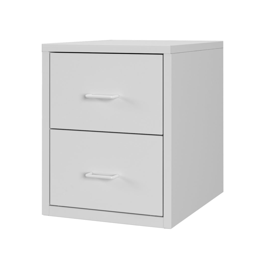 Steel Desk Organizer 2 Drawer Desktop Storage Cabinet - White
