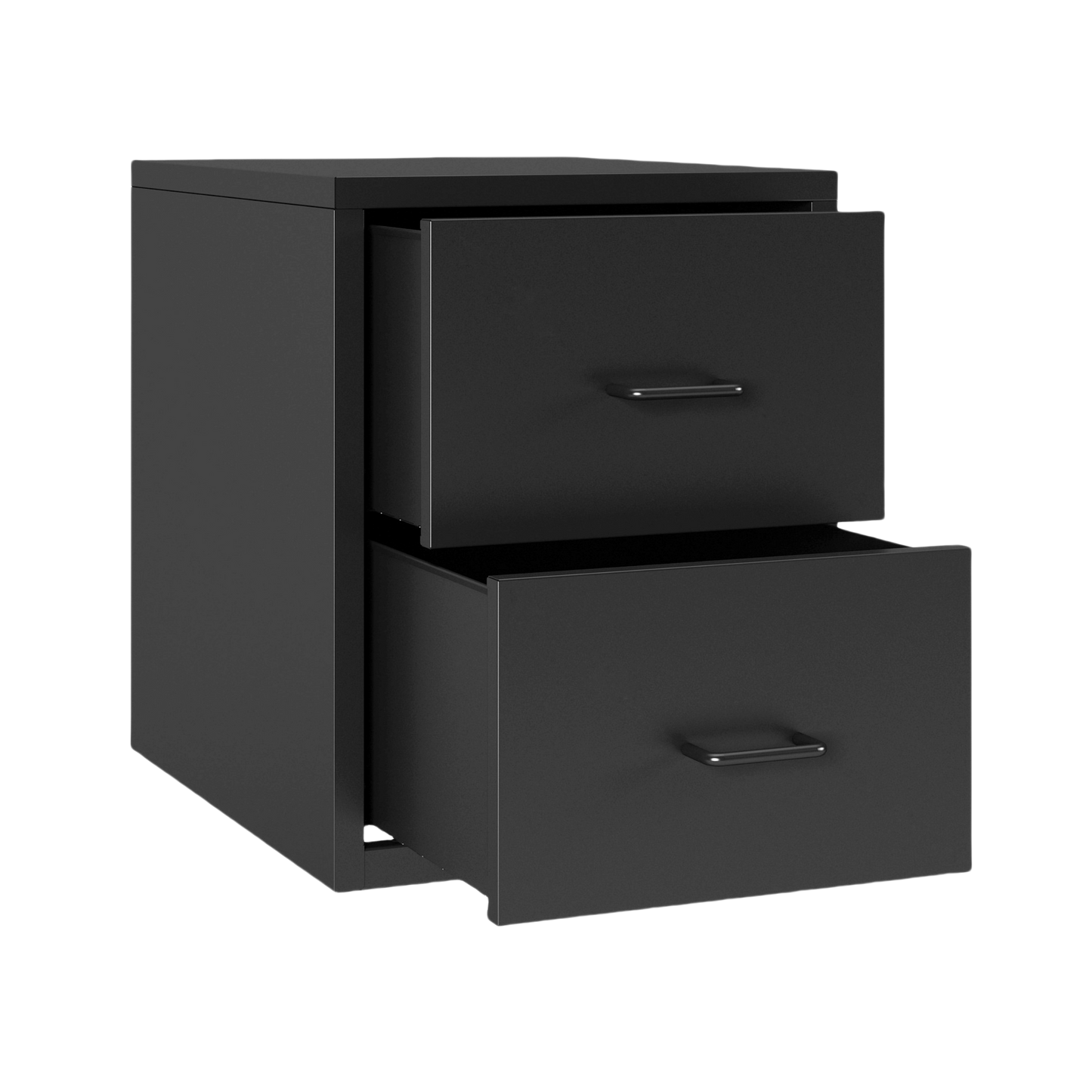 Steel Desk Organizer 2 Drawer Desktop Storage Cabinet - Black