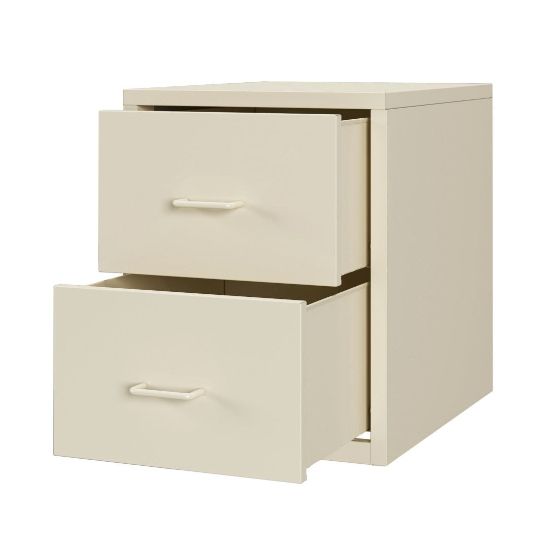 Steel Desk Organizer 2 Drawer Desktop Storage Cabinet - Beige