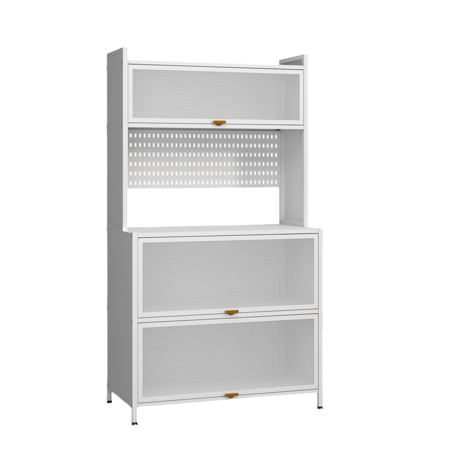 Steel 5-Tier Cupboard Standing Organizer Bakers Rack Kitchen Storage Rack - White