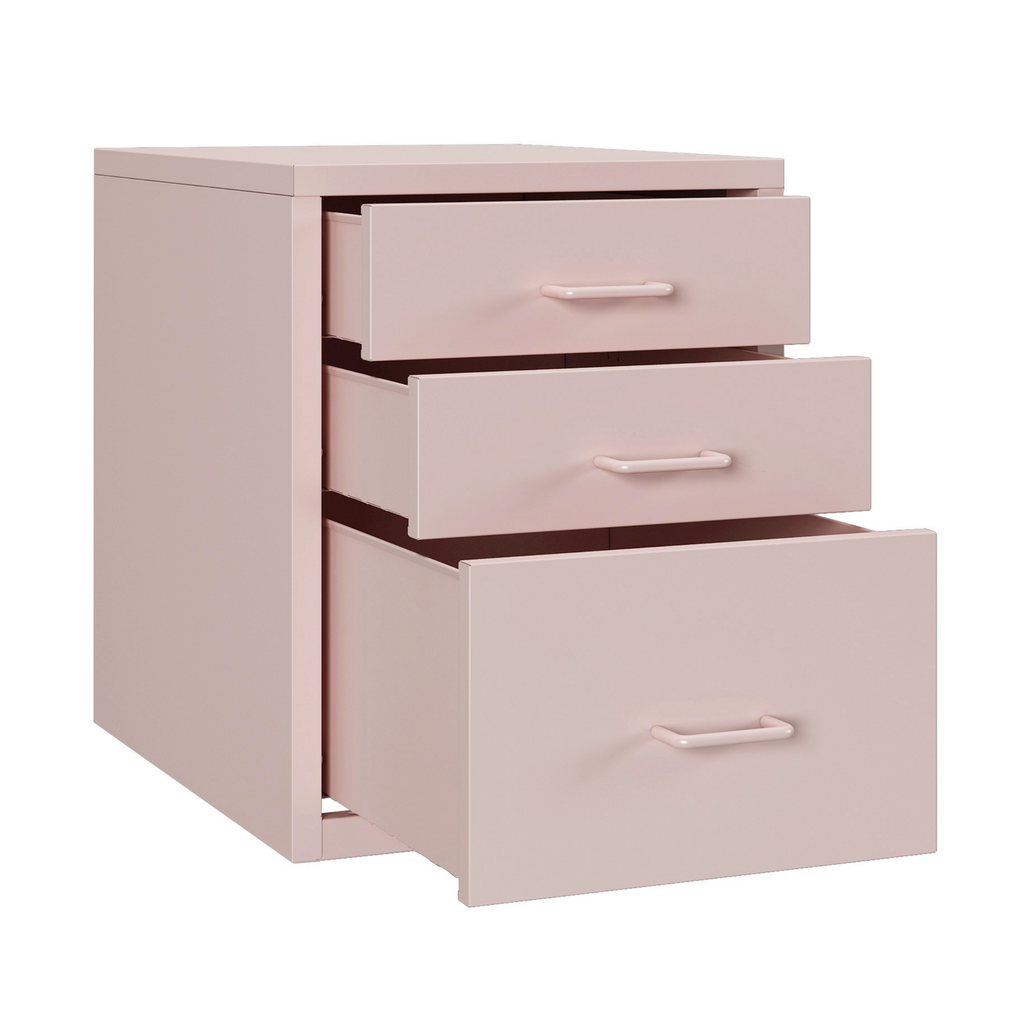 Steel Desk Organizer 3 Drawer Desktop Storage Cabinet - Pink