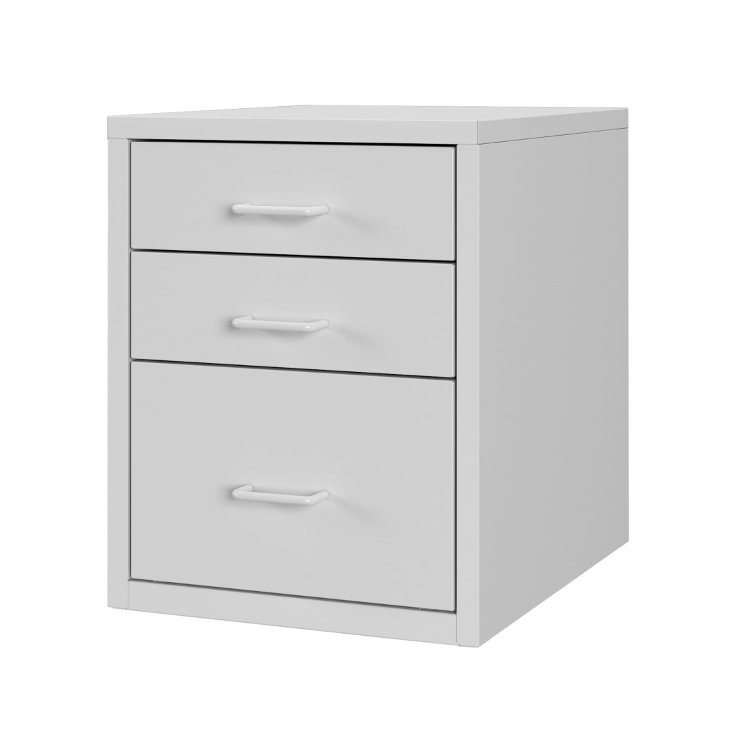 Steel Desk Organizer 3 Drawer Desktop Storage Cabinet - White