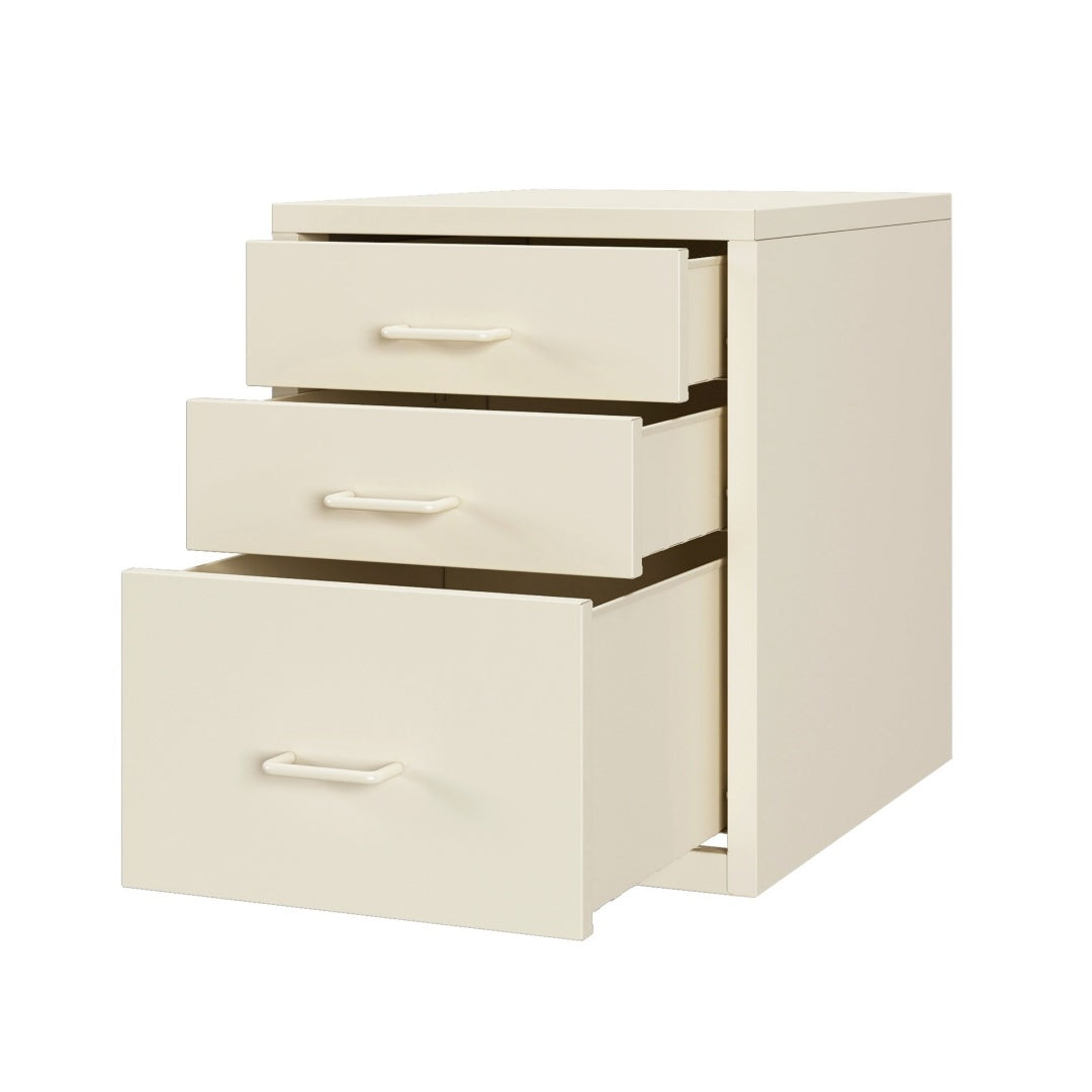 Steel Desk Organizer 3 Drawer Desktop Storage Cabinet - Beige