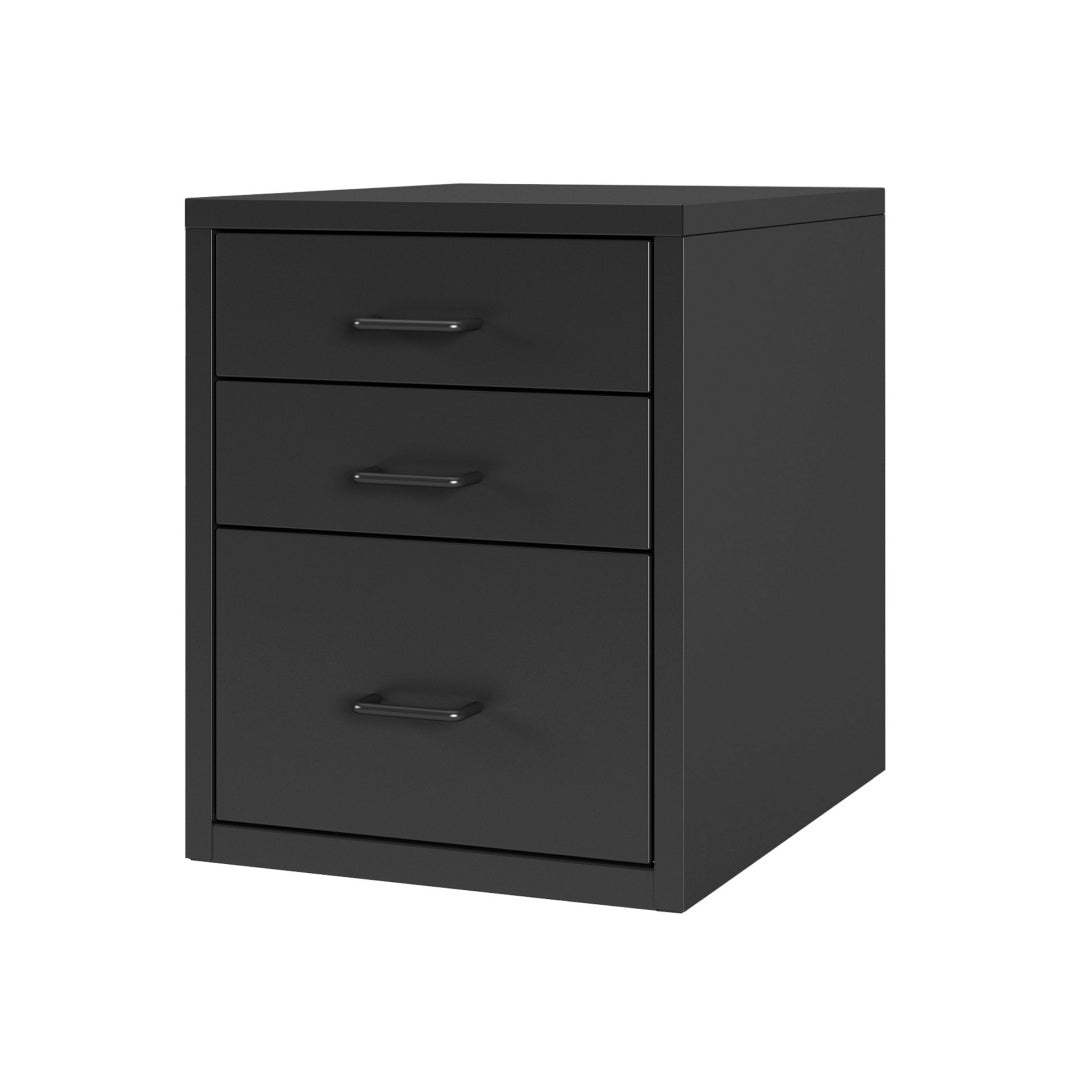 Steel Desk Organizer 3 Drawer Desktop Storage Cabinet - Black