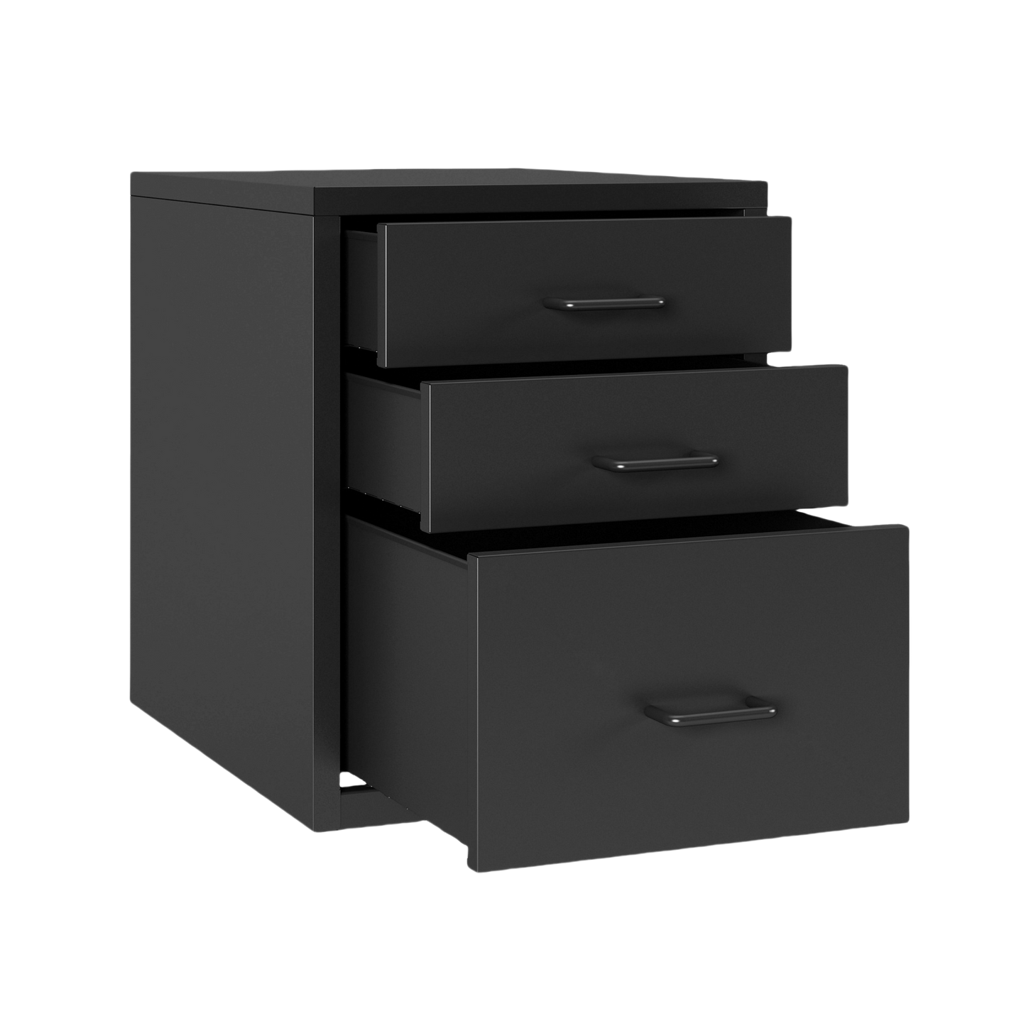 Steel Desk Organizer 3 Drawer Desktop Storage Cabinet - Black