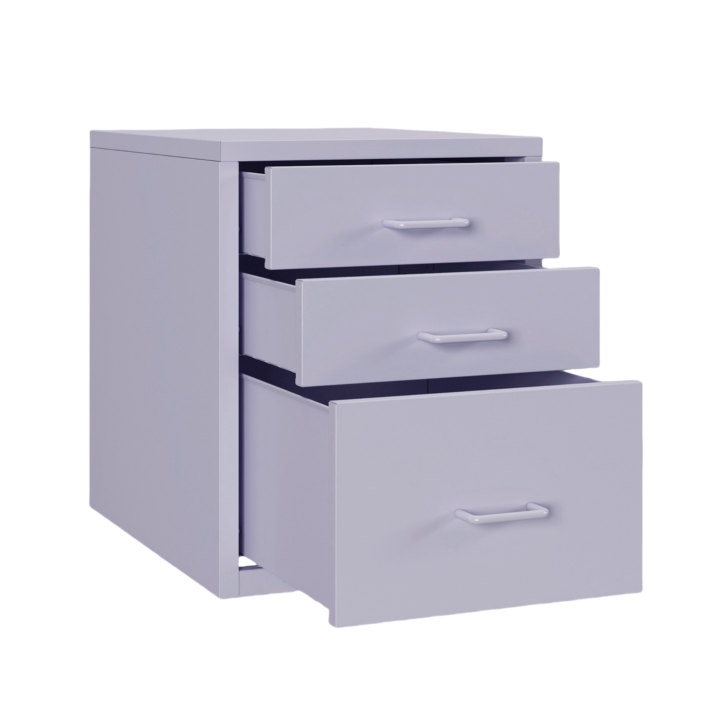 Steel Desk Organizer 3 Drawer Desktop Storage Cabinet - Purple