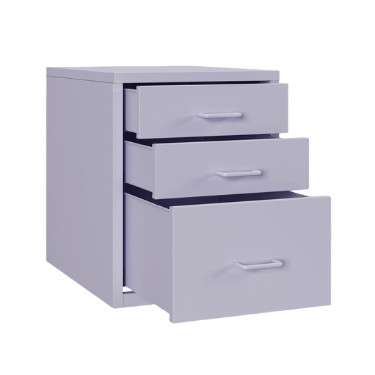 Steel Desk Organizer 3 Drawer Desktop Storage Cabinet - Purple