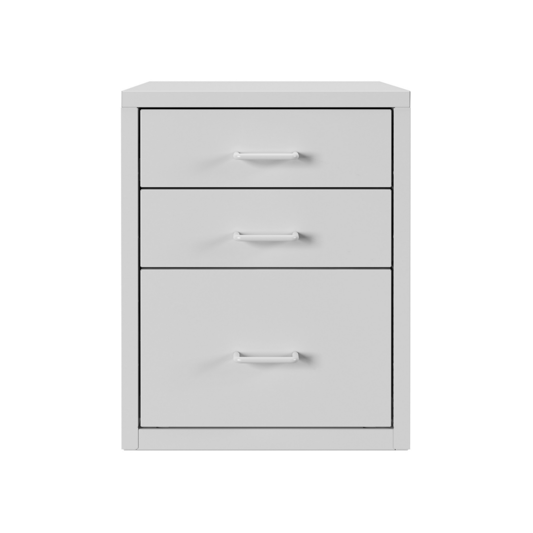 Steel Desk Organizer 3 Drawer Desktop Storage Cabinet - White