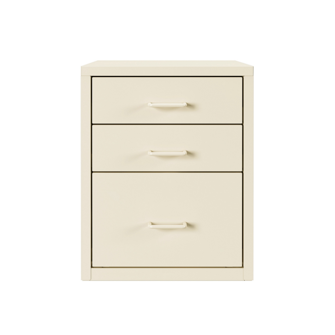 Steel Desk Organizer 3 Drawer Desktop Storage Cabinet - Beige