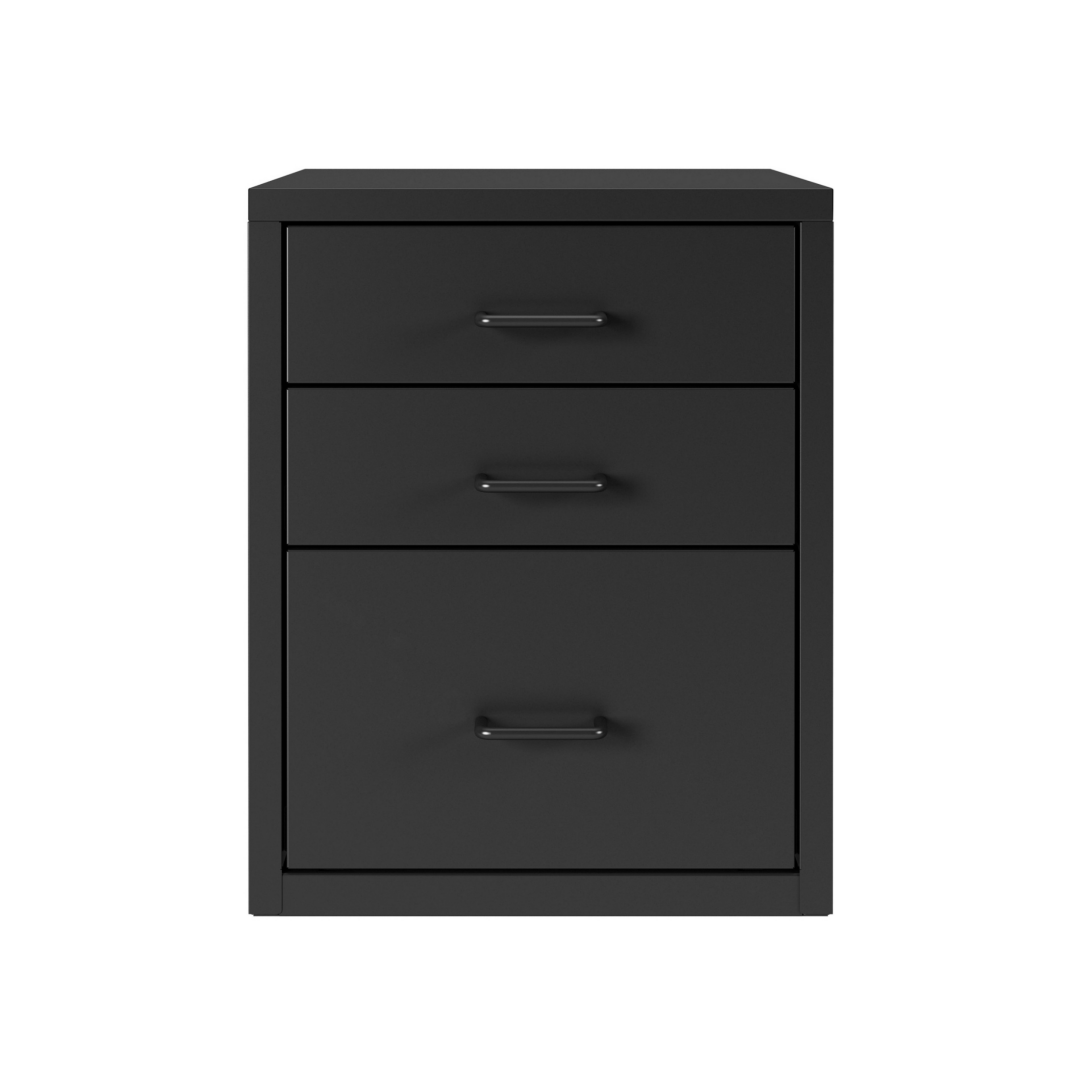 Steel Desk Organizer 3 Drawer Desktop Storage Cabinet - Black