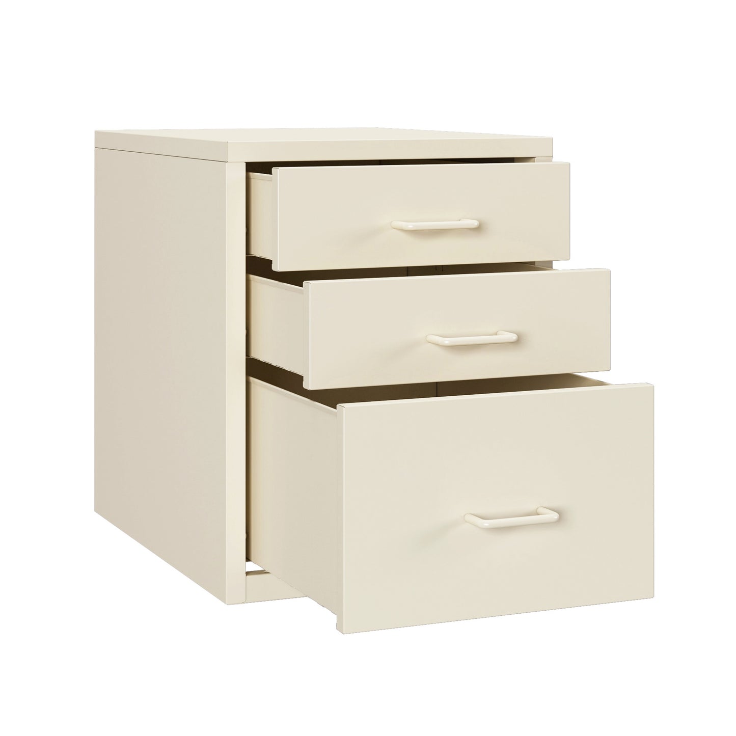 Steel Desk Organizer 3 Drawer Desktop Storage Cabinet - Beige