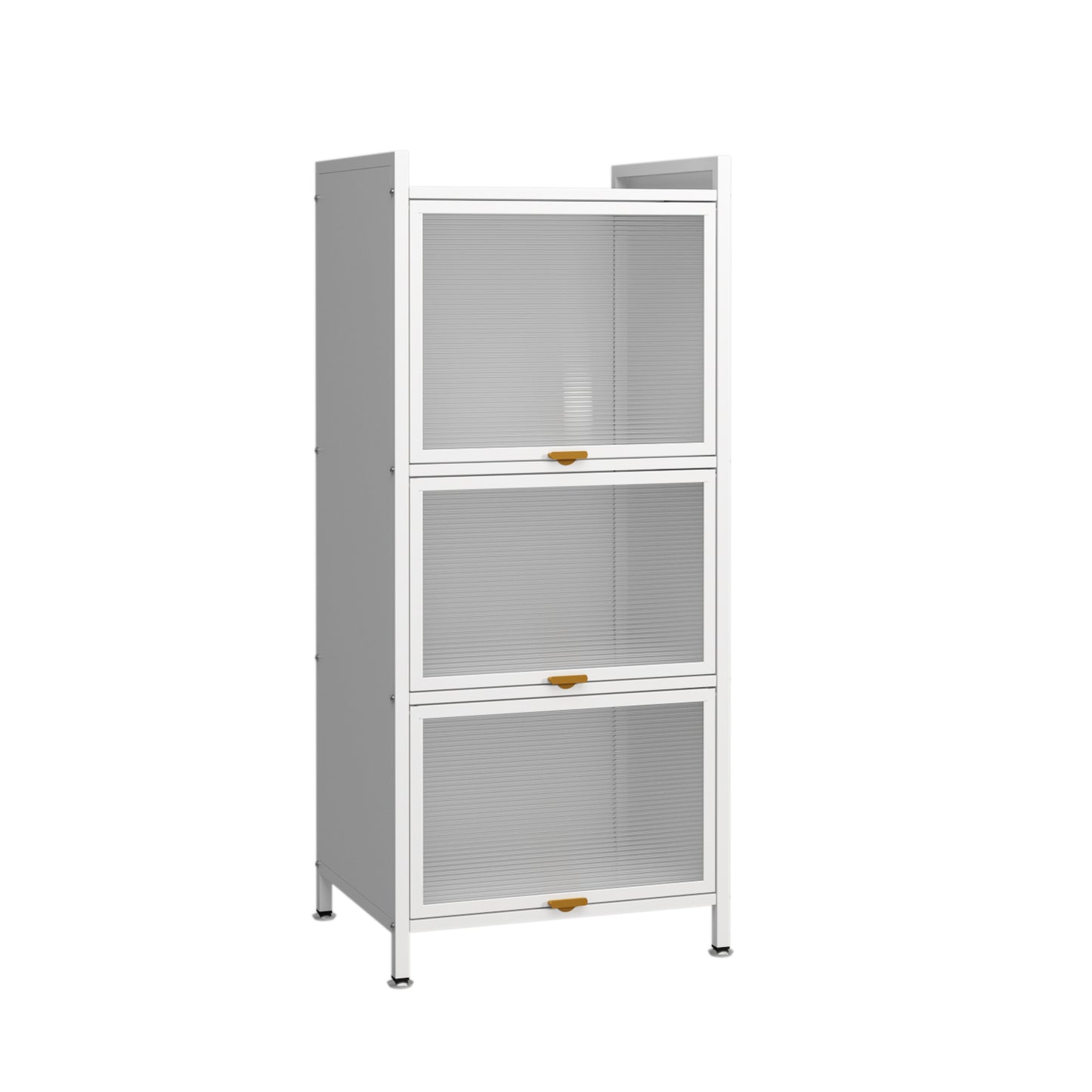 Steel 3-Tier Cupboard Standing Organizer Bakers Rack Kitchen Storage Rack - White