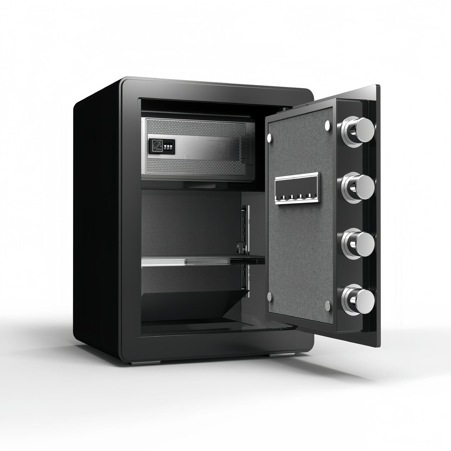 45cm High Safe Box Fingerprint Safety Box Horizontal LCD Touch Screen - Matte Black