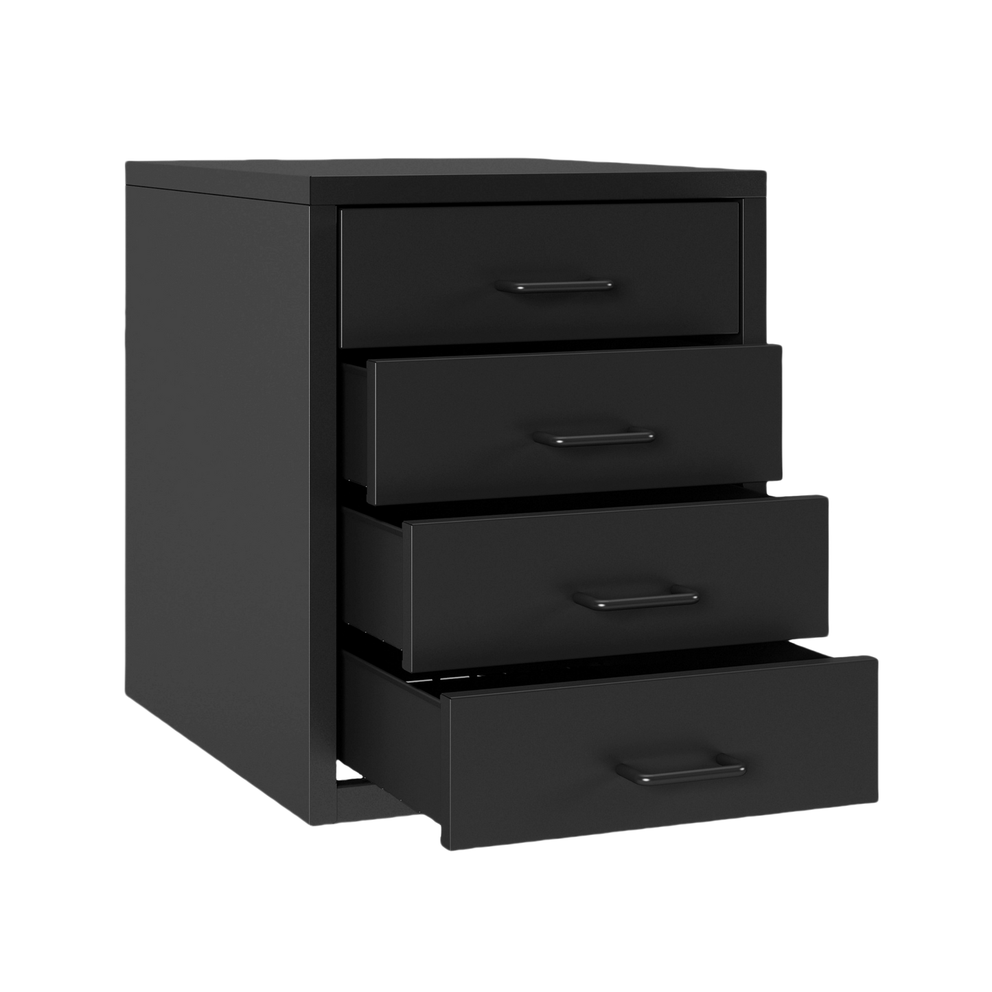 Steel Desk Organizer 4 Drawer Desktop Storage Cabinet - Black