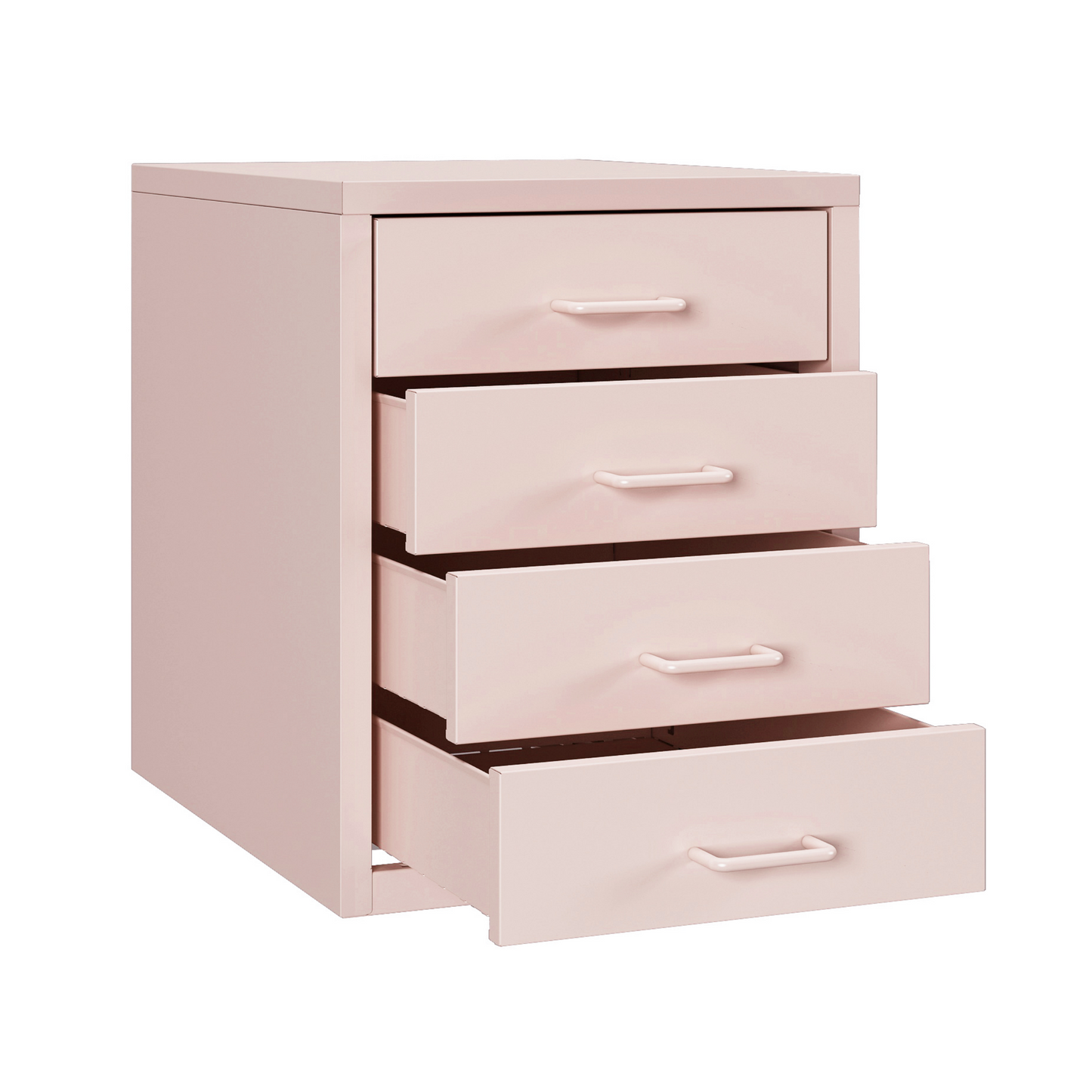 Steel Desk Organizer 4 Drawer Desktop Storage Cabinet - Pink