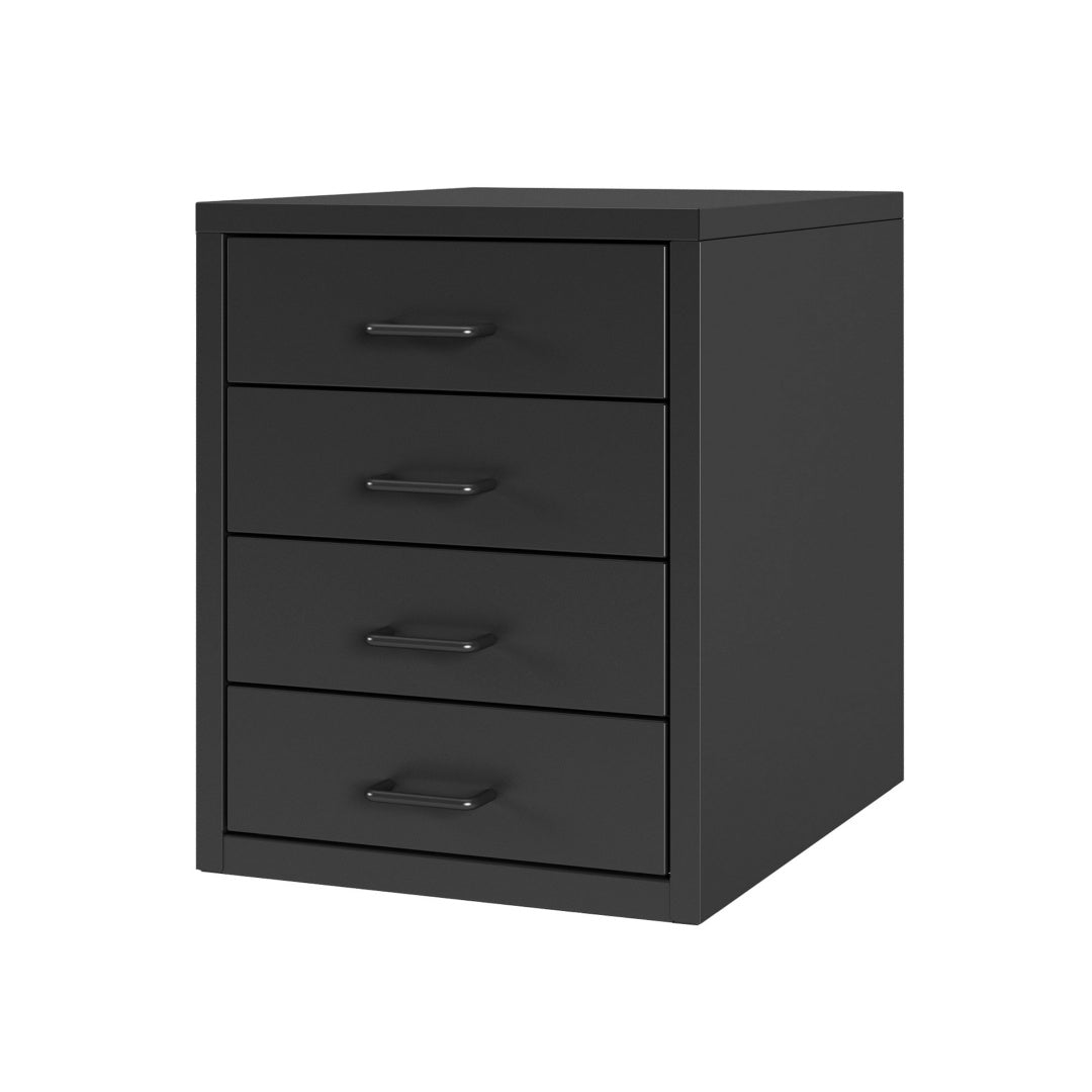 Steel Desk Organizer 4 Drawer Desktop Storage Cabinet - Black