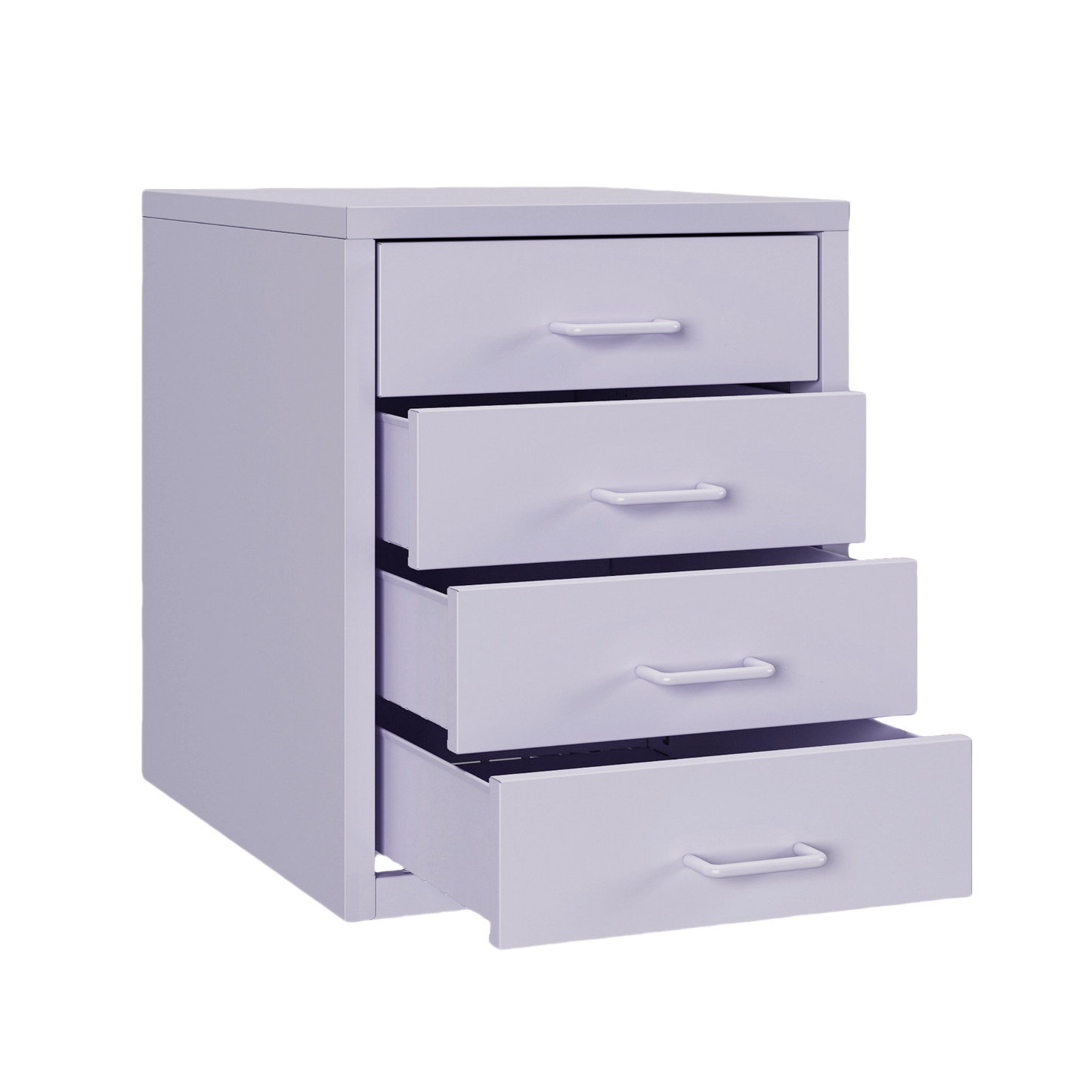 Steel Desk Organizer 4 Drawer Desktop Storage Cabinet - Purple