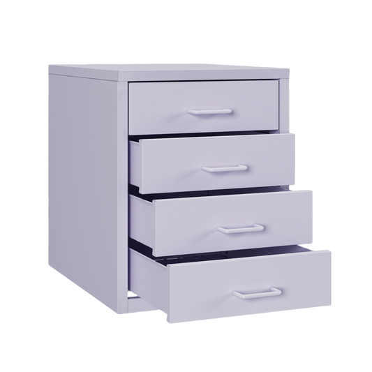 Steel Desk Organizer 4 Drawer Desktop Storage Cabinet - Purple
