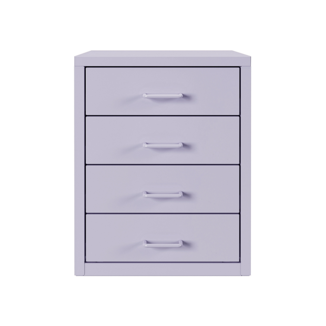 Steel Desk Organizer 4 Drawer Desktop Storage Cabinet - Purple