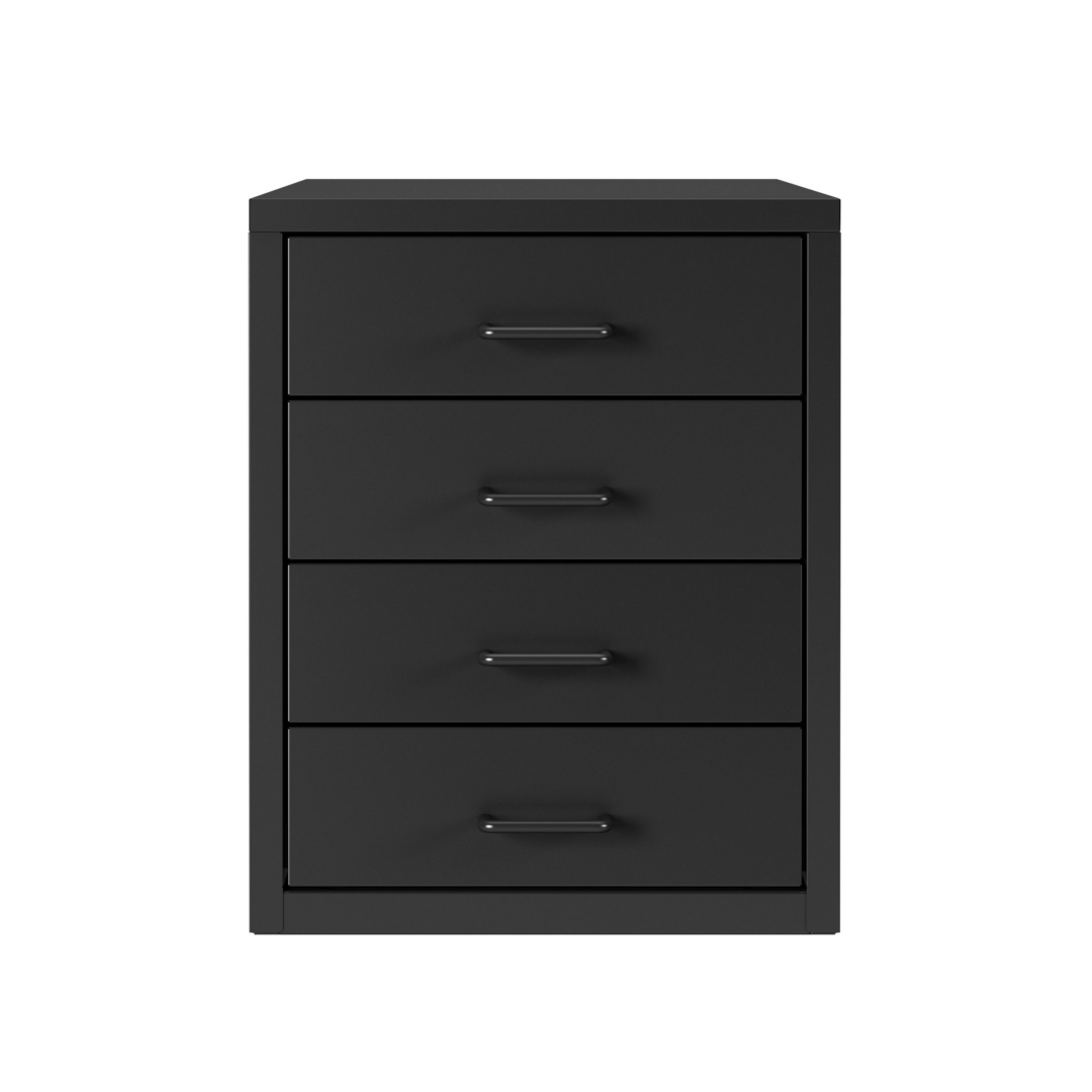 Steel Desk Organizer 4 Drawer Desktop Storage Cabinet - Black