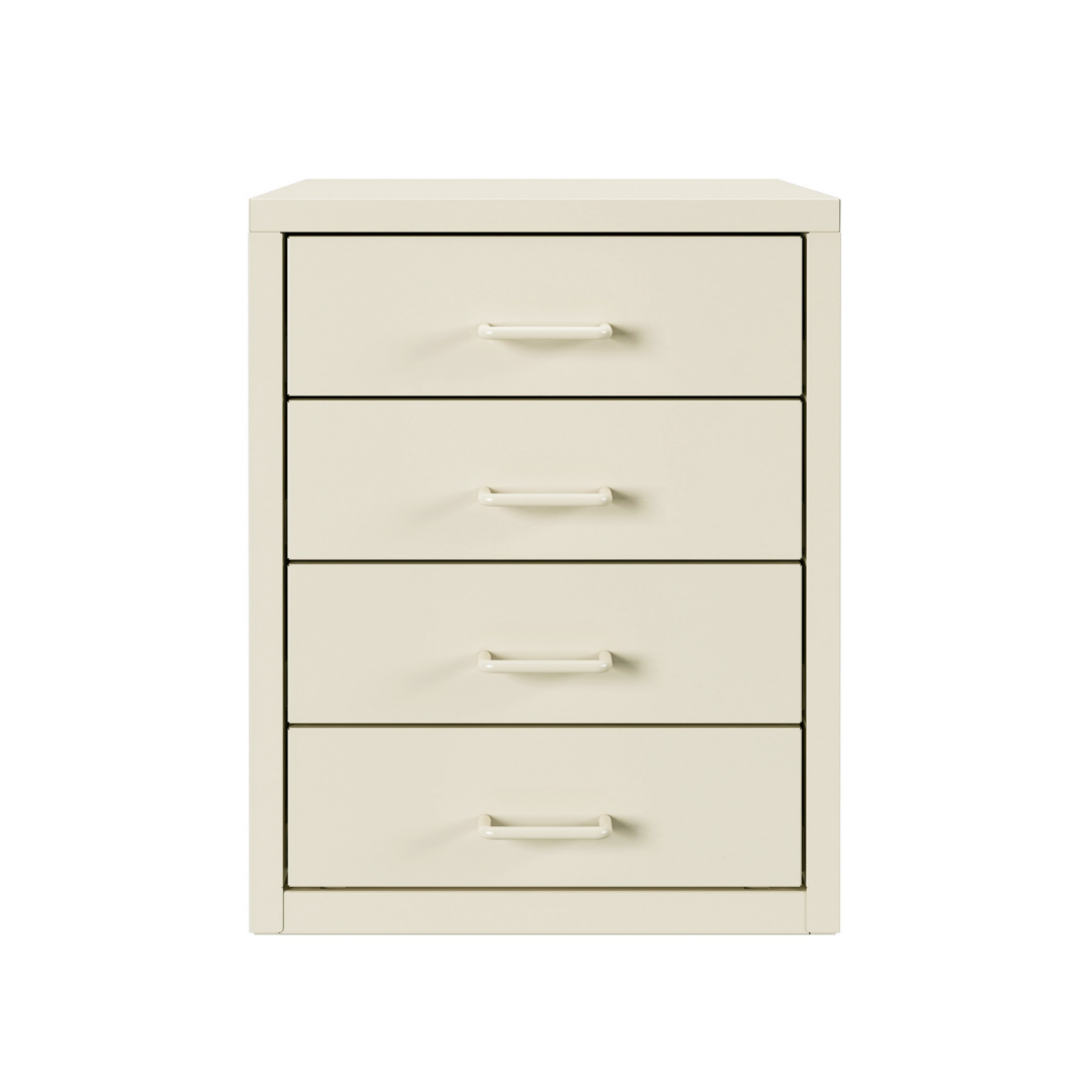Steel Desk Organizer 4 Drawer Desktop Storage Cabinet - Beige