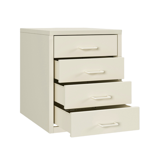 Steel Desk Organizer 4 Drawer Desktop Storage Cabinet - Beige